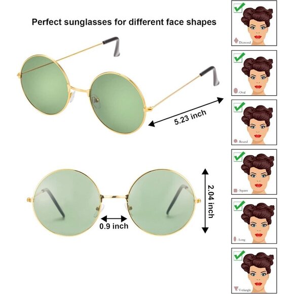 28 Pairs Coloured Round Hippie Sunglasses Groovy Retro Party Accessories main image 7